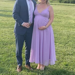 Purple Maternity Maxi Dress